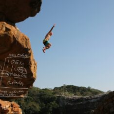 Decarbonisation and net zero roadmaps banner man jumping with text