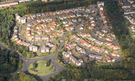 UK town houses aerial