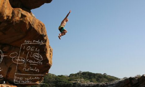 Decarbonisation and net zero roadmaps banner man jumping with text hero
