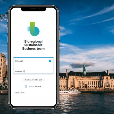 MS bookings phone CTA sustainable business square