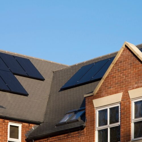 Solar panels on roof