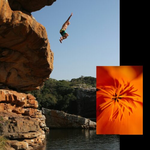 Recruitment man jumping image