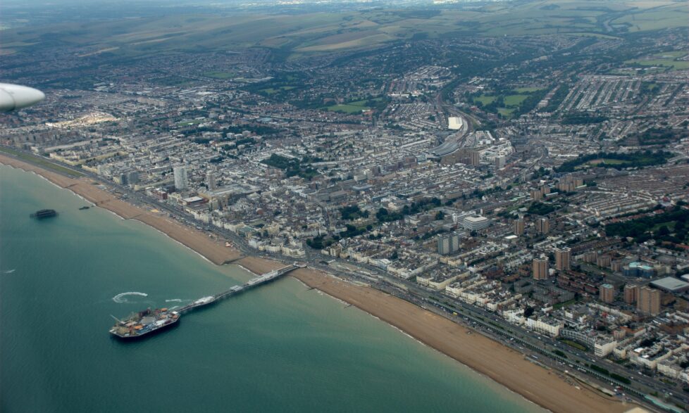 Aerial view of Brighton
